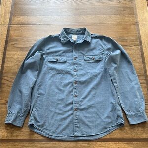 Lands' End Canvas Denim Blue Button-Down Shirt